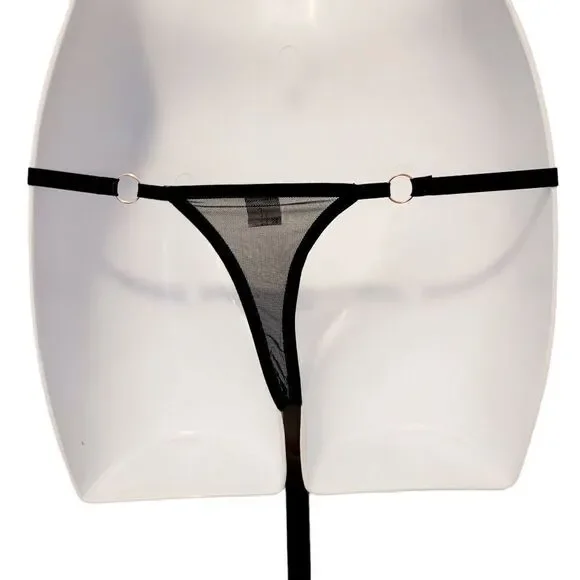 2/$20 Brand New Black Top Fashion Lace T-back Panties One Size - Picture 5 of 5